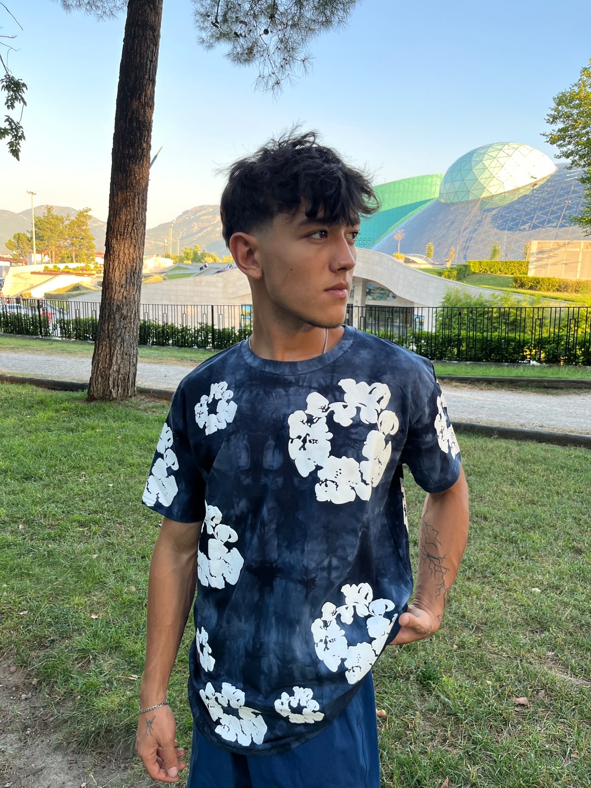 Midnight Blue Floral Premium T-Shirt
