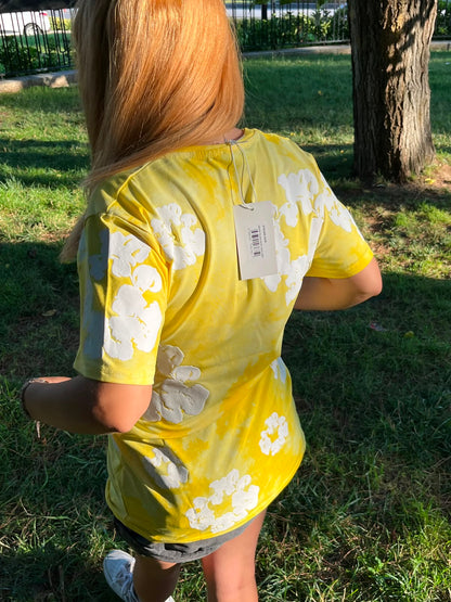 Sunshine Yellow 3D Floral T-Shirt