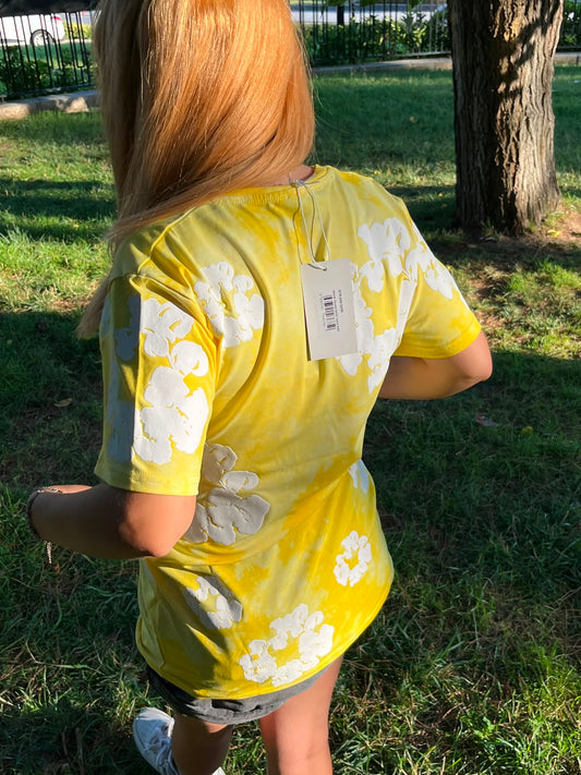 Sunshine Yellow 3D Floral T-Shirt