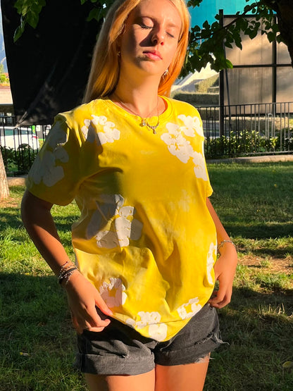 Sunshine Yellow 3D Floral T-Shirt
