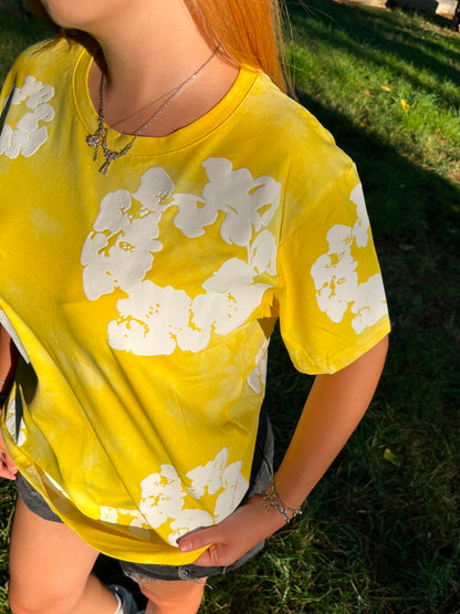 Sunshine Yellow 3D Floral T-Shirt